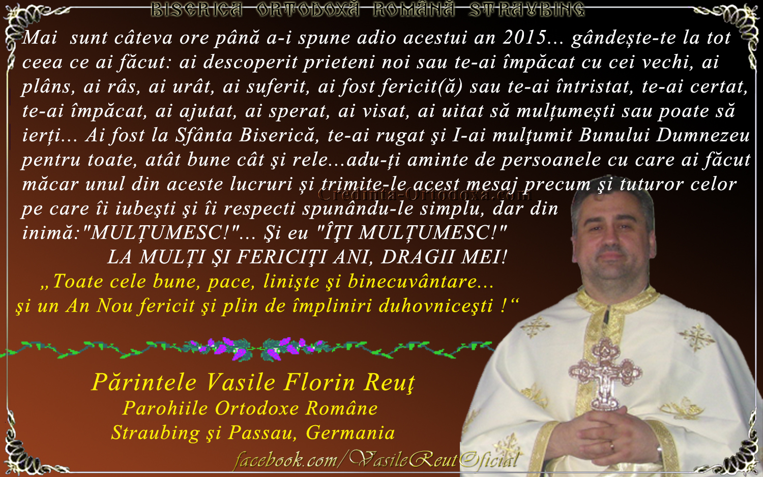 "A mai trecut un an şi-n veci n-o să mai fie"... cum trebuie să începem creştineşte acest an nou?