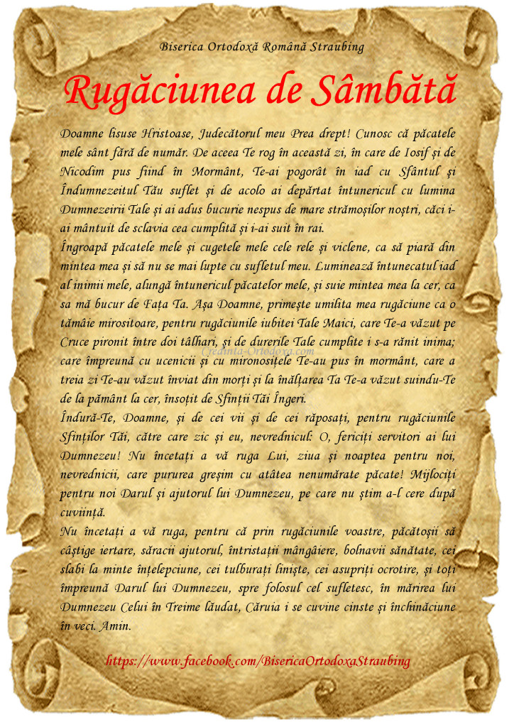 Rugaciunea de Sambata
