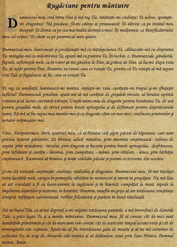 Rugaciune pentru Mantuire * www.credinta-ortodoxa.com