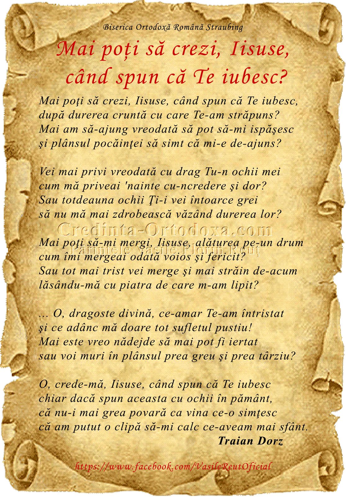 Mai poţi să crezi, Iisuse, când spun că Te iubesc ?!