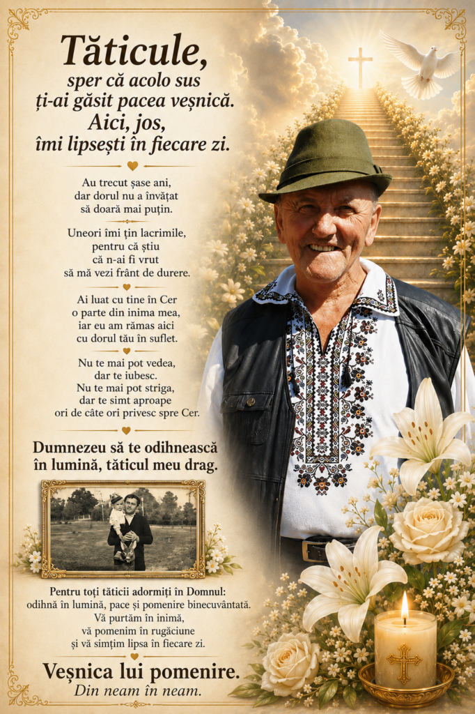 Au trecut șase ani. Dorul nu s-a stins. Doar a învățat să se roage…