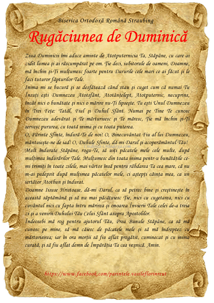 Rugaciunea de duminica