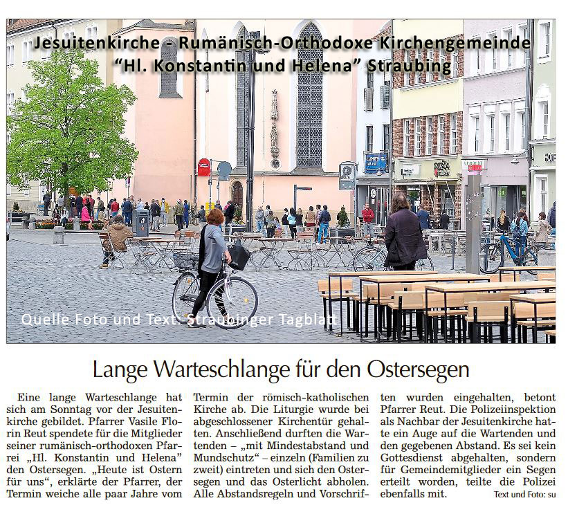 Lange Warteschlange für den Ostersegen - Quelle Foto u. Text: Straubinger Tagblatt