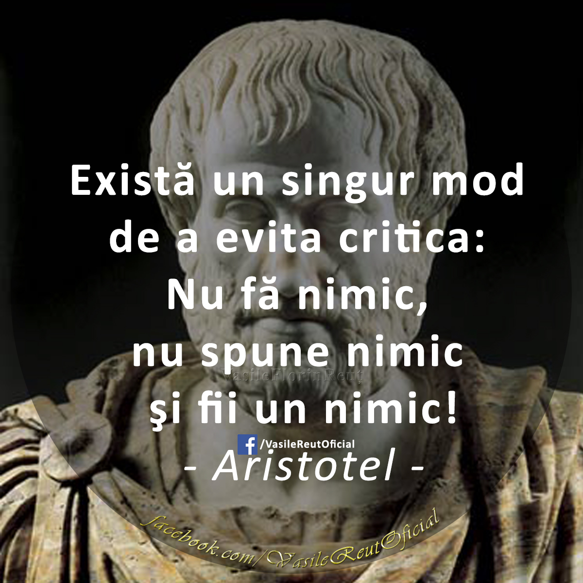 Există un singur mod de a evita critica: Nu fă nimic, nu spune nimic şi fii un nimic (Aristotel)