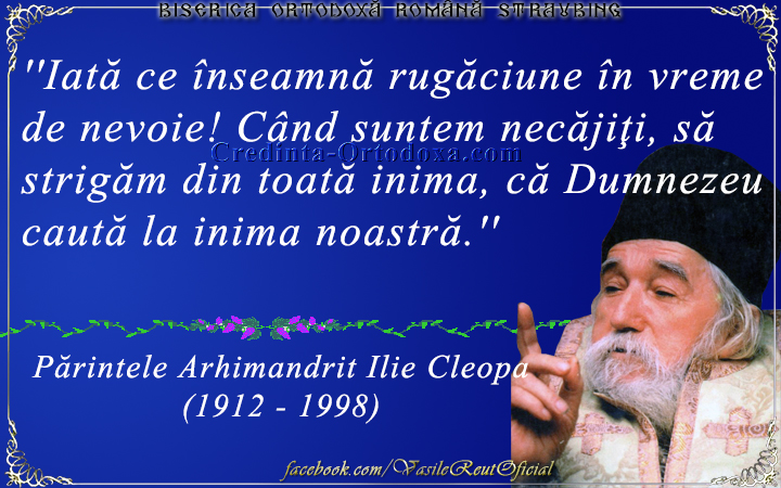 Despre rugaciune - Parintele Arhimandrit Cleopa Ilie