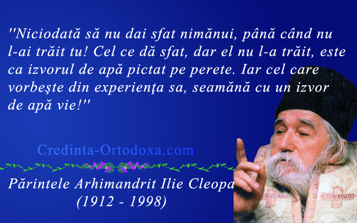 Sfaturi Duhovnicesti: Parintele Arhimandrit Cleopa Ilie * Biserica Ortodoxa Romana Sfintii Imparati Constantin si Elena din Straubing * Parintele Vasile Florin Reut * www.credinta-ortodoxa.com