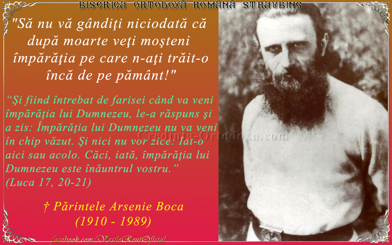 Părintele Arsenie Boca: „Înapoi la post, căci fără de post ne merge rău!”